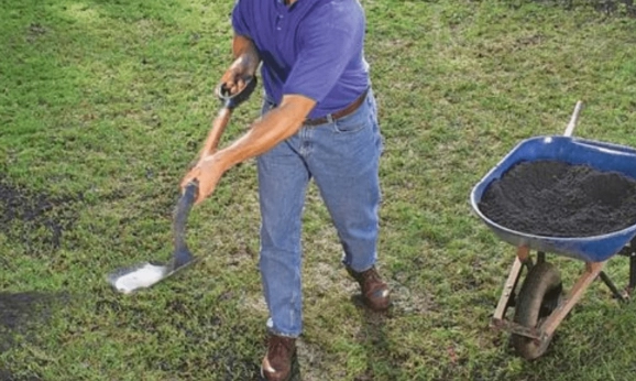 lawn compost application