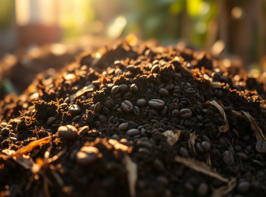 using coffee grounds in garden
