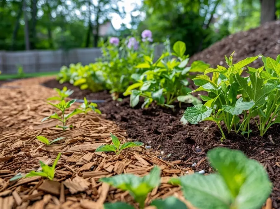 how to mulch a garden